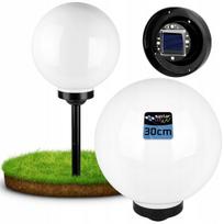 Sodo LED lempa, baltas 30 cm rutulys, įsmeigiama