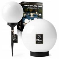 Saulės sodo LED lempa, rutulio formos, 20 cm, balta (šaltai balta / pieno balta)