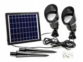 Saulės lempa, 2 x 12 LED, dvi tvirtinimo galimybės, didelė saulės baterija, 2 akumuliatoriai