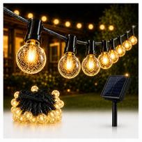 Saulės girlianda sodui, 50 LED, 10 m, šiltai baltos, IP44