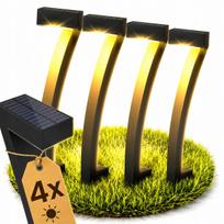 Saulės šviestuvai sodui, 4 vnt., LED, su tamsos jutikliu, 3000K