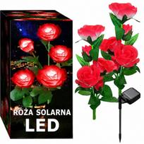 Saulės sodo lempa su LED, plaktos rožės ornamentu