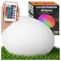 LED sodo lempa, saulės energija, ovali, balta, spalvota RGB, su nuotoliniu valdymu, 40 cm
