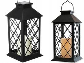 Saulės lempa LANTERN su žvake, sodo žibintas, dekoratyvinis žibintas P-630