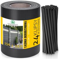 Tvora juosta 19 cm x 35 m, grafito spalvos, su 24 spaustukais