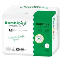 Sauskelnės BAMBIBOO Newborn 1 su bambos iškirpte, 2–4 kg, 28 vnt.