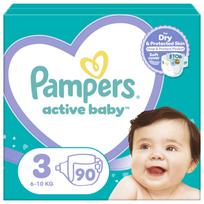 Sauskelnės Pampers Active Baby, 3 dydis, 6–10 kg, 90 vnt.