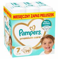 Sauskelnės Pampers Premium Care, 7 dydis, 99 vnt., nuo 15 kg, mėnesio pakuotė