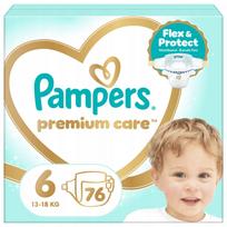 Sauskelnės Pampers Premium Care, 76 vnt., 13–18 kg, dydis 6