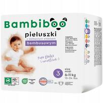 Vaikiškos bambuko pluošto sauskelnės BAMBIBOO, 3 dydis, 6–11 kg, 21 vnt.