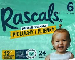 Sauskelnės Rascals Premium 6, 15–20 kg, 24 vnt.