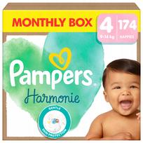Sauskelnės Pampers Harmonie, 4 dydis, 9–14 kg, 174 vnt., mėnesio pakuotė