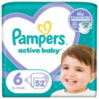 Sauskelės Pampers Active Baby, 6 dydis, 13–18 kg, 52 vnt.