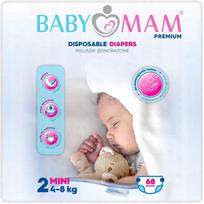 Vienkartinės sauskelnės BABYMAM MINI 2 (4–8 kg), 68 vnt., EXTRA CARE