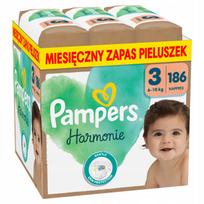 Sauskelės Pampers Harmonie, 3 dydis, 6–10 kg, 186 vnt., mėnesio pakuotė