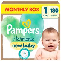 Sauskelnės Pampers Harmonie, dydis 1, 2–5 kg, 180 vnt.