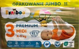 Sauskelnės Kuniboo Premium, 3 dydis, 4-9 kg, 92 vnt.