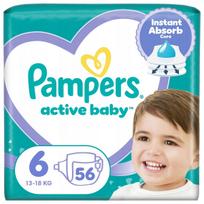 Sauskelnės Pampers Active Baby, 6 dydis, 13-18 kg, 56 vnt.
