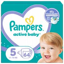 Sauskelnės Pampers Active Baby, 5 dydis, 11-16 kg, 64 vnt.