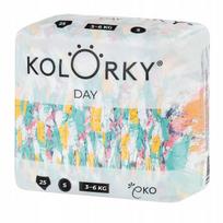 Sauskelnės Kolorky Day MAZIAJKI, S, 3–6 kg, 25 vnt., EKO, minkštos ir saugios