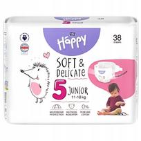 Sauskelnės BELLA HAPPY Soft & Delicate Junior 5, 11–18 kg, 38 vnt.