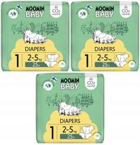 Sauskelnės naujagimiams MUUMI Baby 2–5 kg, 25 vnt., 3 pak.