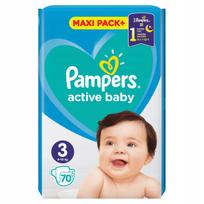Sauskelnės PAMPERS Active Baby, 3 dydis, 6–10 kg, 70 vnt.