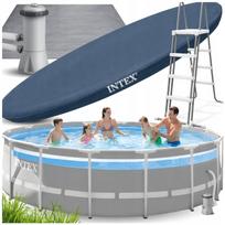 Baseinas INTEX Frame Clearview 488x122 cm su kopėtėlėmis ir pompa