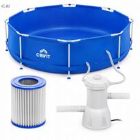 Lauko baseinas CRIVIT, metalinis rėmas, 300 x 76 cm, su filtravimo pompa