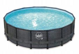 Baseinas Wicker Elite rėmas 5.49x1.32 m, tamsus "Herringbone" raštas