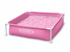Stačiakampis Intex baseinas, 122 x 122 cm, rožinės spalvos, su remonto lopais