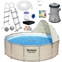 Rėminis baseinas Bestway 5614V su stogeliu ir priedais, 396x107 cm