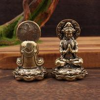 Brass Buddha Statue Ornaments, Guanyin Buddha Statues, Mini Buddha Ornaments, Exquisite Small Statues, Home Decorations A brown