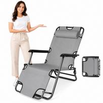 Sulankstoma paplūdimio kėdė SUN LOUNGER, pilka, sodui