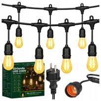 Lauko girlianda, 10 m, 10 LED lemputių, E27, atspari vandeniui