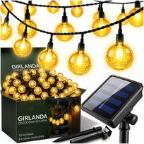Saulės girlianda, LED burbuliukai, 7 m, 50 LED, atspari vandeniui