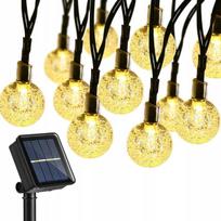 Saulės girlianda su 50 LED kamuoliukų sode
