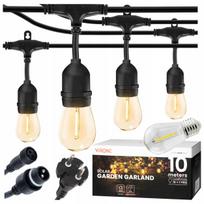 Lauko girlianda GARDEN, 10 m, 11 LED lemputės, E27, atspari vandeniui