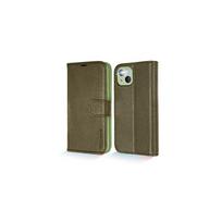 (Green) Wallet Case for iPhone 13 6.1 , Genuine Leather Magnetic Flip [RFID Blocking] Case with Shockproof TPU Holder, Card Slots, Stand Folio Cover