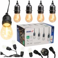Lauko girlianda DEDRA, 5 m, 10 LED E27 lempučių, 3000K