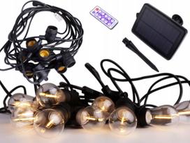 Saulės girlianda balkonui, terasai, sodui, 10 m, 10xE27, 2700K, LED