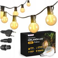 Sodo girlianda, 20 m, 36 LED lemputės, atspari vandeniui