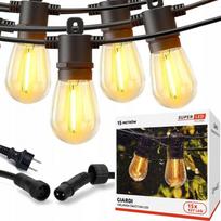 Lauko girlianda 15 m su 15 LED lemputėmis E27