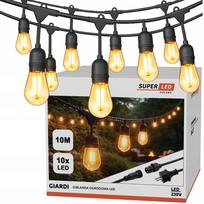 Lauko girlianda, 10 m, su 10 LED lemputėmis E27