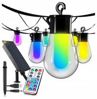 Saulės girlianda, 6 m, 15 RGB lempučių, su pulteliu