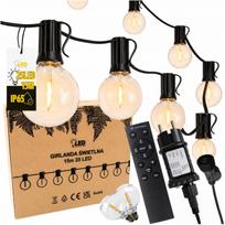 Lauko girlianda su 25 LED lemputėmis, 15 m, su nuotolinio valdymo pultu