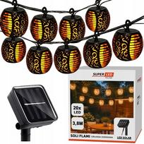 Saulės girlianda su 20 LED žibintų SuperLED