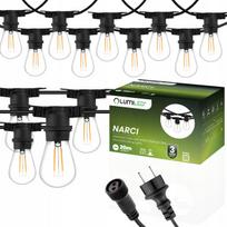 Lauko girlianda 20 m, 20 x E27 lemputės, PREMIUM