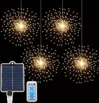 Saulės girlianda užuolaida, 800 šiltų LED, IP44, FIREWORKS