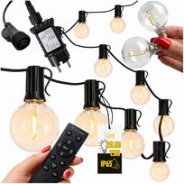 Lauko LED girlianda, 15 m, 25 lemputės, su pulteliu, E12 lizdas